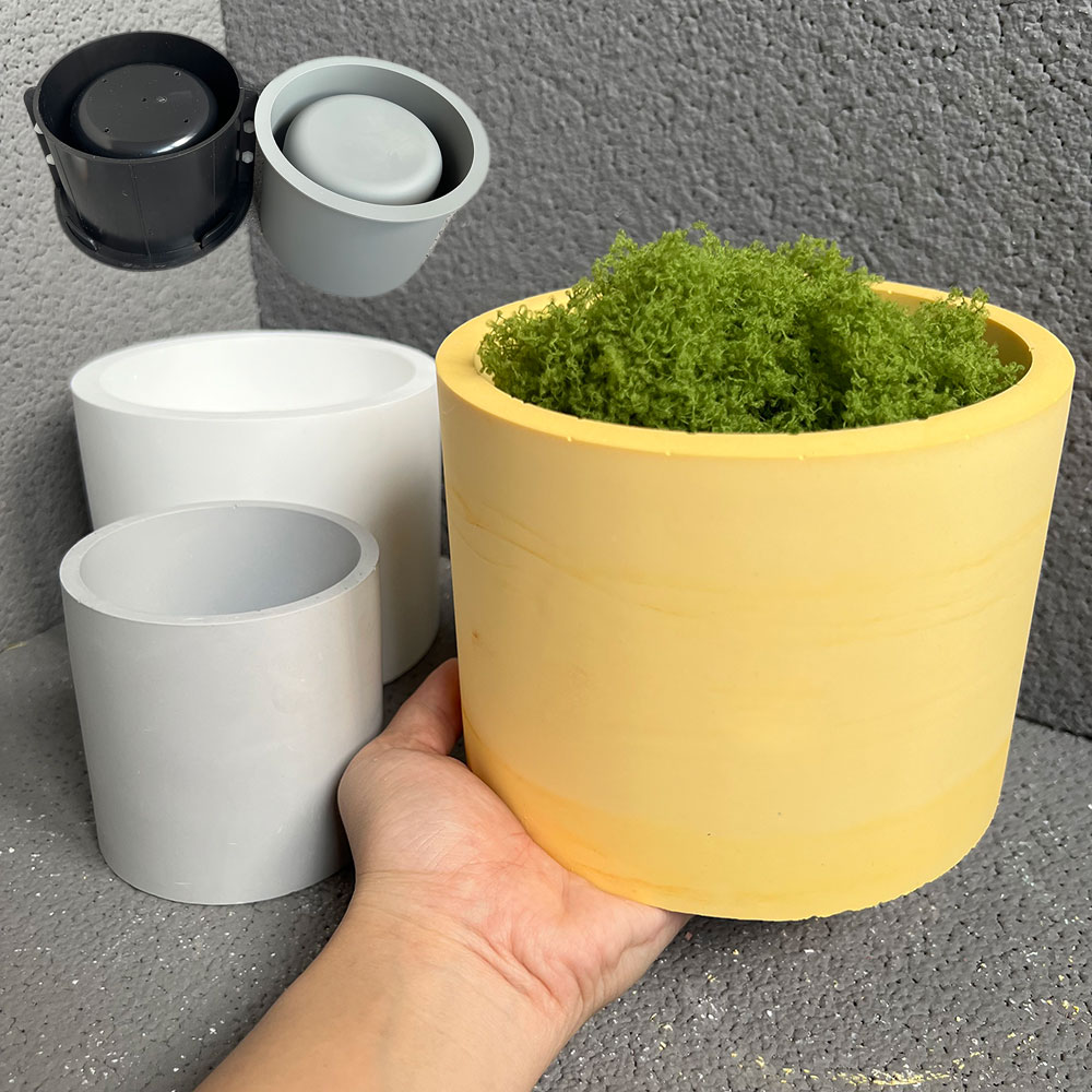 Candle Making Vessels - 大きなシリコンコンクリートプランター型,丸い屋内植木鉢,大きなキャンドル容器,貯蔵植木鉢,シリコーンセメント鋳造型