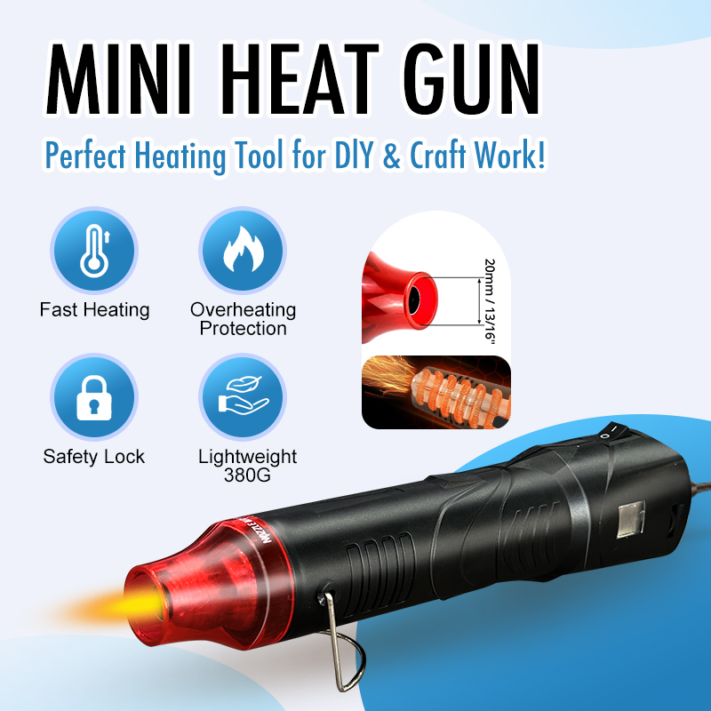 Heat Gun Embossing - 220V ホットエアガンはんだ付け温度ブロワーガン DIY 工芸品電力ホットドライヤーミニヒートガン収縮チューブカーラップ