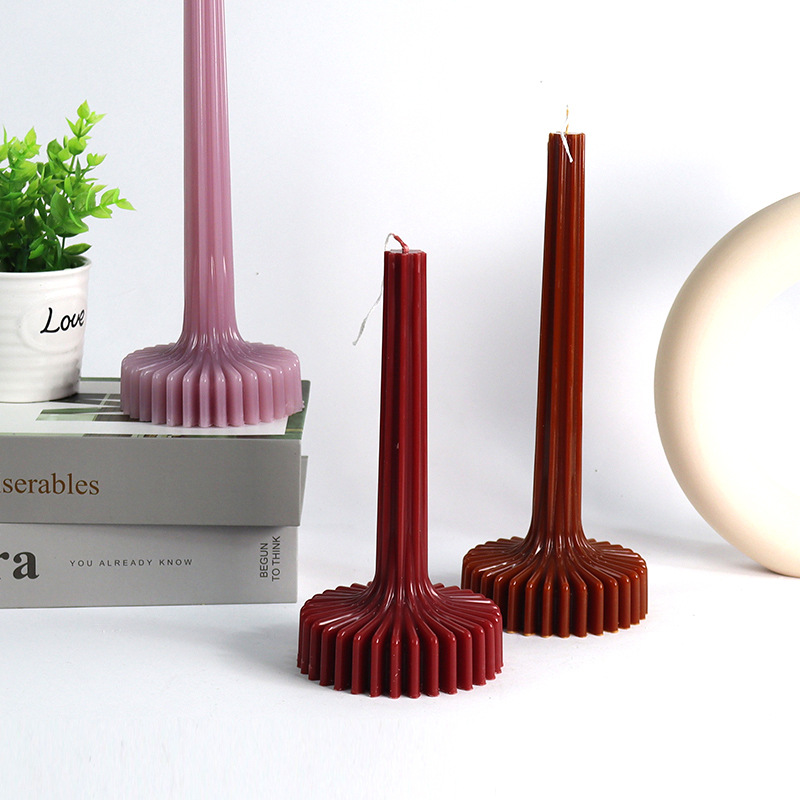 Candle Making Vessels - 3D花瓶型キャンドルモールドDIYストライプ柱状香り付きキャンドル作成ツールアクリルプラスチック型ポット卸売ホームデコレーション