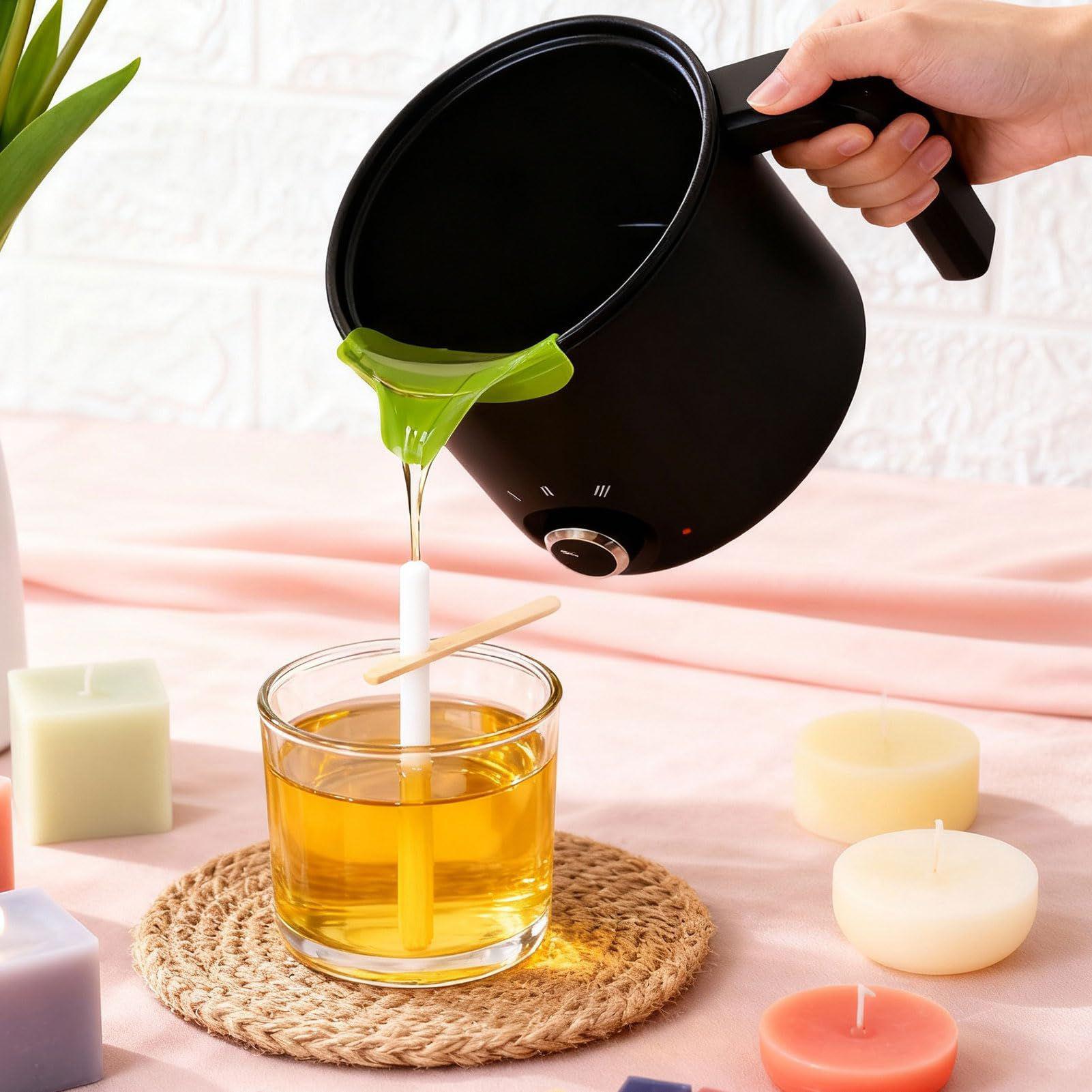 Candle Making Vessels - EU 1.5L ワックス溶解ポット キャンドルワックス溶解装置 3段階温度調節 電気式ノンスティックキャンドル製造用溶解ポット