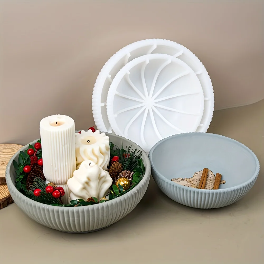 Candle Making Vessels - エポキシ、キャンドル作り、石膏セメント多肉植物プランター、装飾ポットクラフト、DIY職人ギフト用リングシリコンモールド1個
