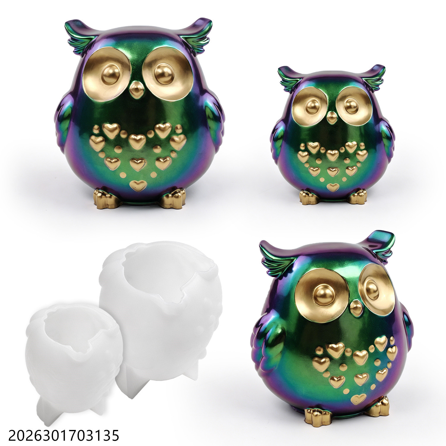 Candle Making Set - フクロウシリコンモールド 3D鳥型セット DIYエポキシ樹脂石膏セメント石鹸作り香り付きキャンドルホルダークラフトギフト用