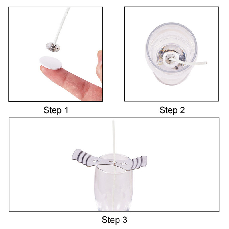 Adhesive Dot Wick - キャンドルウィック用両面粘着ドット,クリア,トレースなし,固定接着剤,DIYキャンドルキット,ロールあたり100個