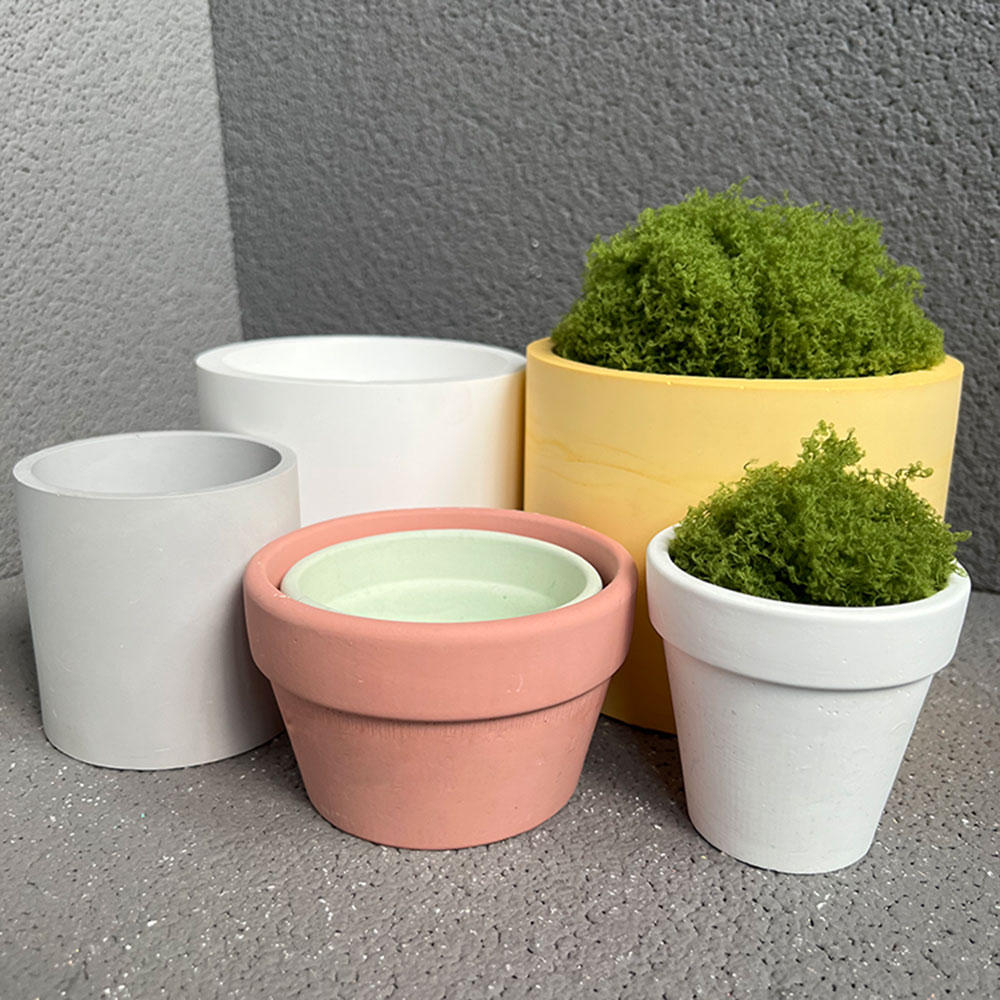 大きなシリコンコンクリートプランター型,丸い屋内植木鉢,大き - Candle Making Vessels のレビューと価格