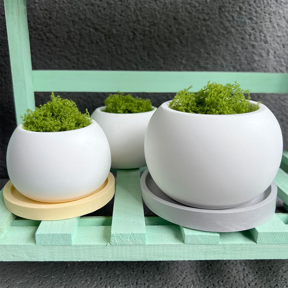 大きなシリコンコンクリートプランター型,丸い屋内植木鉢,大き - Candle Making Vessels のレビューと価格