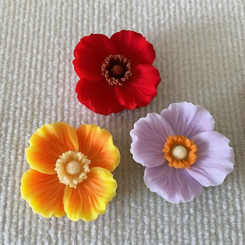 花の形をしたシリコンキャンドル型、石鹸、粘土、樹脂工芸品、家 - Candle Making Vessels のレビューと価格
