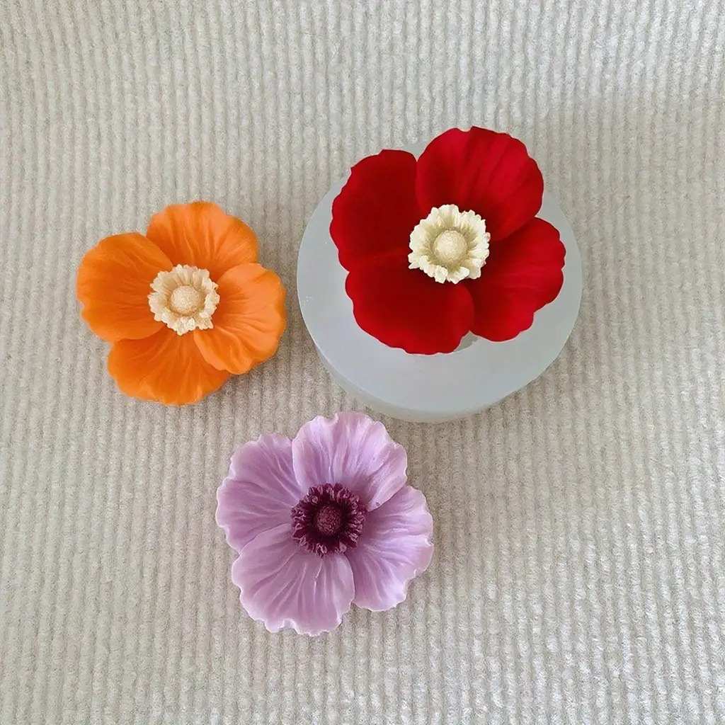 花の形をしたシリコンキャンドル型、石鹸、粘土、樹脂工芸品、家 - Candle Making Vessels のレビューと価格