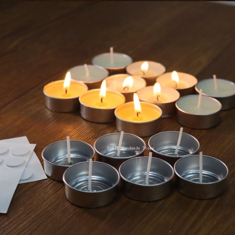 空のティーワックス丸型アルミボックス100ウィックステッカー - Candle Making Vessels のレビューと価格