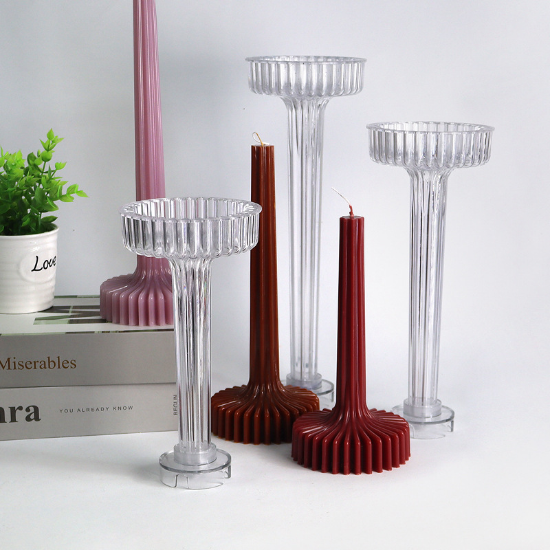 3D花瓶型キャンドルモールドDIYストライプ柱状香り付きキャ - Candle Making Vessels のレビューと価格