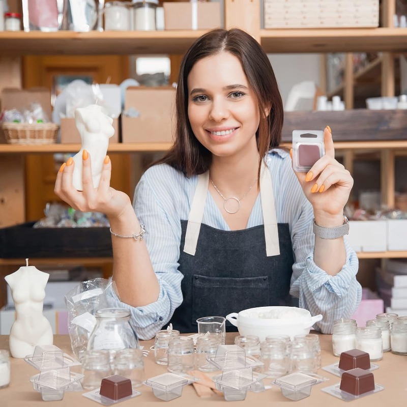 20/50個 クリアプラスチックワックスメルトモールド 1オ - Candle Making Vessels のレビューと価格