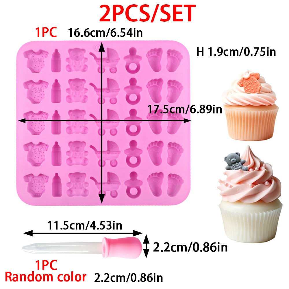 2個入りシリコンモールドセット 35個のキャビティを持つベビ - Candle Making Set のレビューと価格
