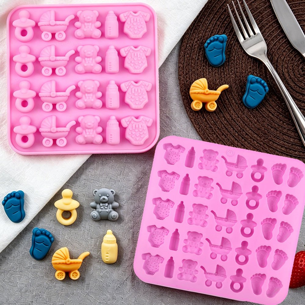 2個入りシリコンモールドセット 35個のキャビティを持つベビ - Candle Making Set のレビューと価格