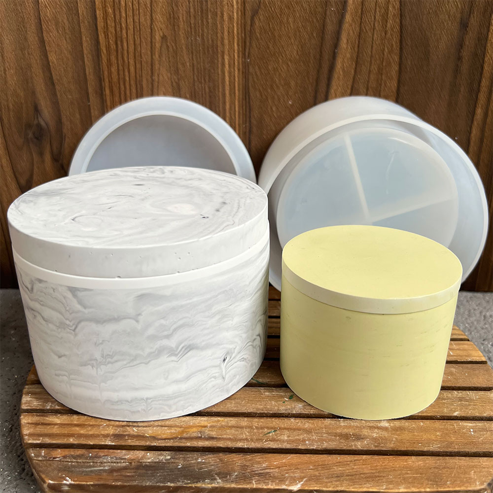 ラウンドセメントキャンドルキャニスターシリコンモールド収納ボ - Candle Making Vessels のレビューと価格