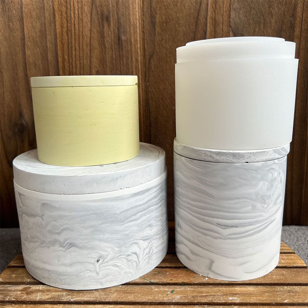 ラウンドセメントキャンドルキャニスターシリコンモールド収納ボ - Candle Making Vessels のレビューと価格