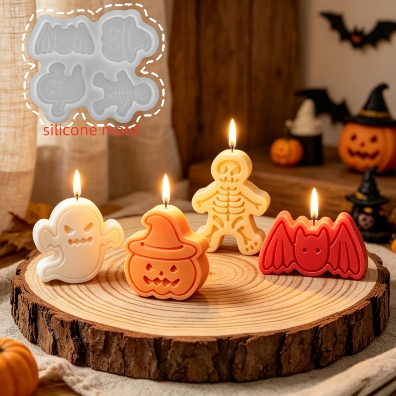 4つの空洞を持つシリコン樹脂型セット。DIY粘土の幽霊、カボ - Candle Making Set のレビューと価格