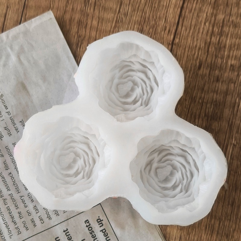 3個/セット 牡丹の花 キャンドル シリコンモールド 3D  - Candle Making Set のレビューと価格
